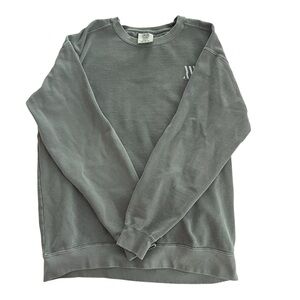 Comfort Colors Gray Monogram Crewneck Sweatshirt- Size M